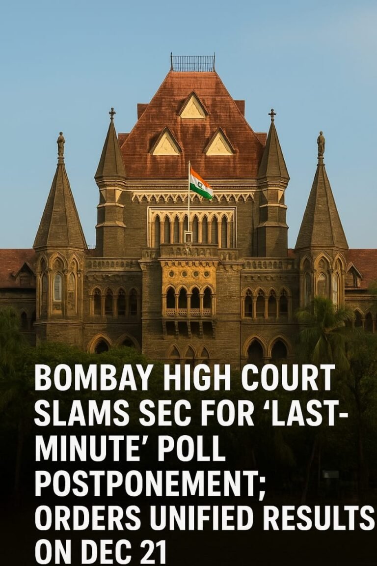 Bombay High Court Slams SEC For ‘Last-Minute’ Postponement of Local Body Polls; Orders Unified Results on December 21
