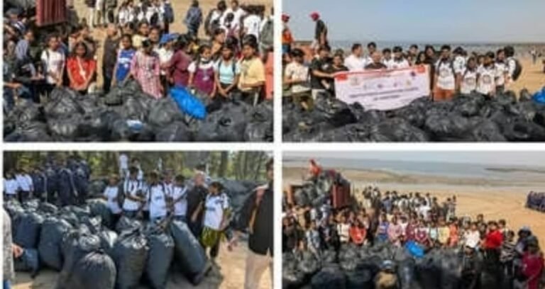 🌊 350 Volunteers Clean Manori Beach, Remove 3,000 Kg Plastic Waste in Massive Drive