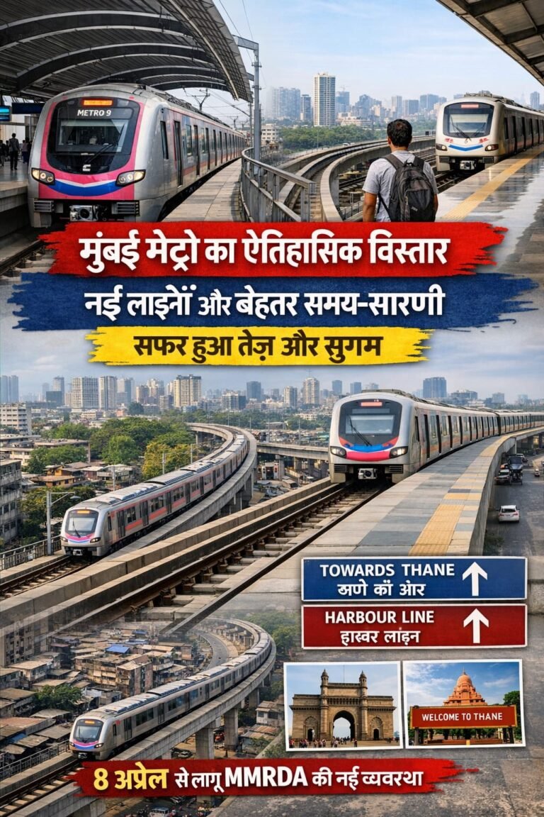 🚇 मुंबई मेट्रो का बड़ा विस्तार: नई लाइनों और बेहतर टाइमटेबल से सफर हुआ आसान