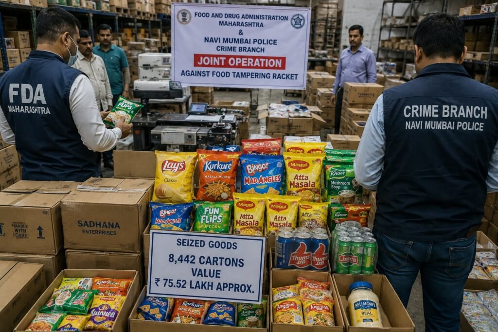 नवी मुंबई में बड़ा फूड टैंपरिंग रैकेट बेनकाब, एक्सपायर्ड Lay’s, Kurkure और Maggi की बदली जा रही थी तारीख