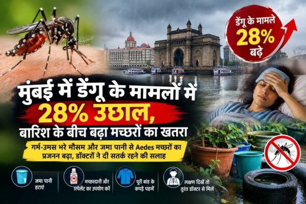 मुंबई में डेंगू के मामलों में 28% बढ़ोतरी, बारिश के बीच बढ़ा खतरा; डॉक्टरों ने दी सतर्क रहने की सलाह